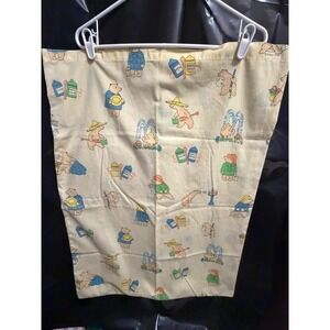 Vintage 1976 Eden Paddington Bear Pillowcase Yellow Graphic Print Kids Bedding‎